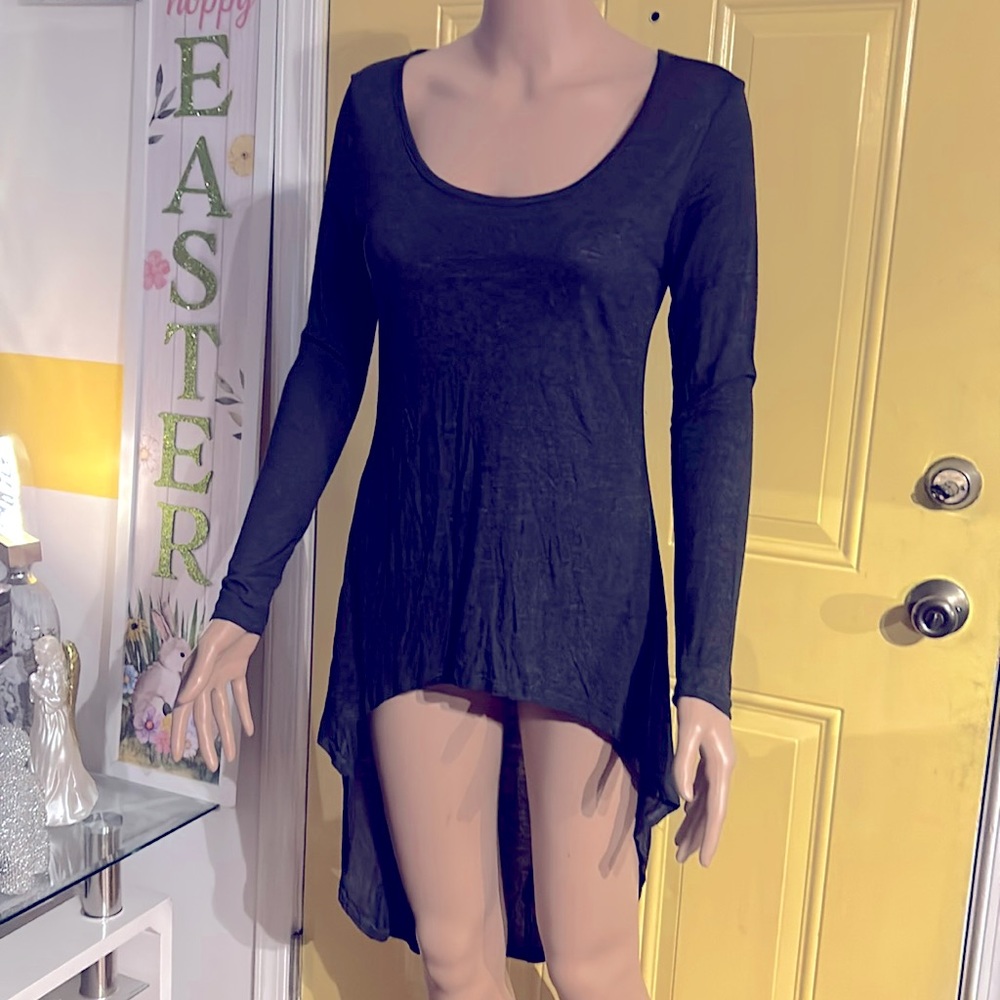 NWT CHARCOAL HIGH LOW LONG SLEEVE shirt dress